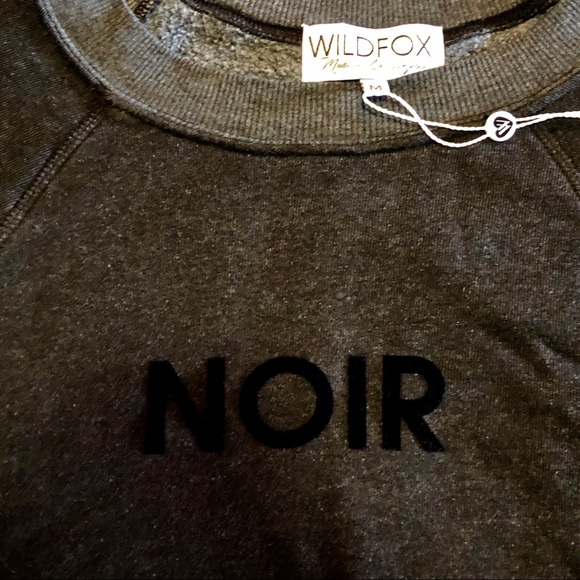 Rare Wildfox Noir Sommers Sweatshirt Black Flocked - Picture 6 of 6